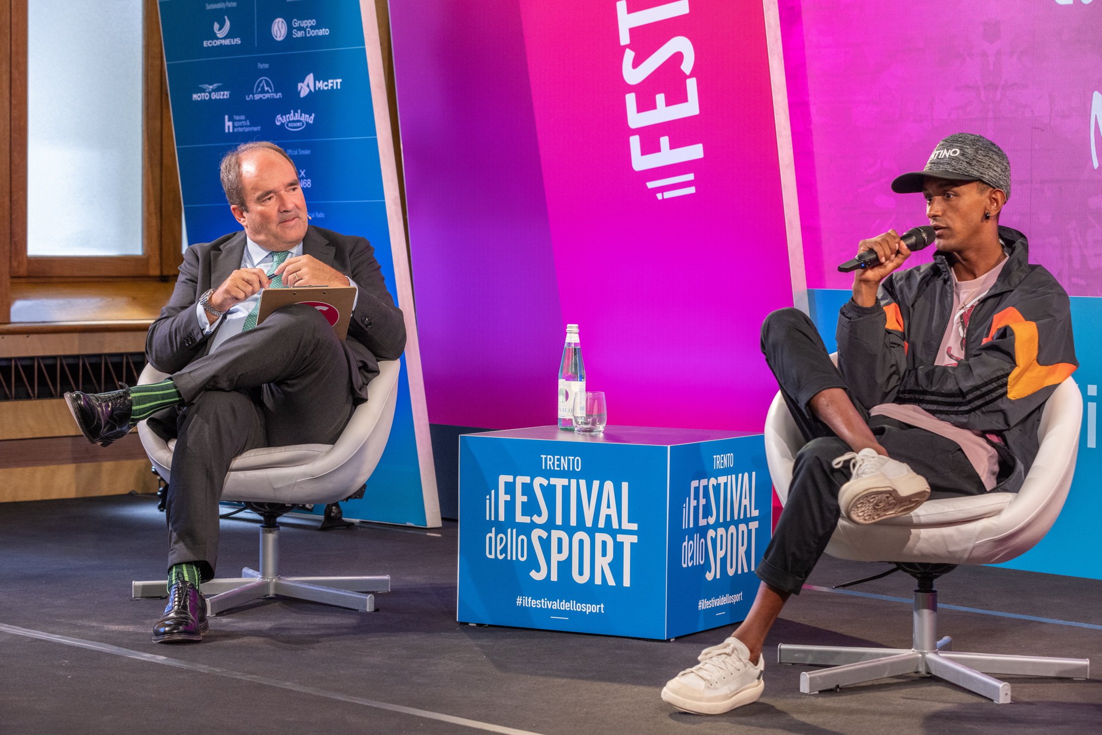 CRIPPA E STANO, NATI PER CORRERE Nella foto: Alberto FAUSTINI, Yeman CRIPPA Festival dello Sport Sala Depero Trento, 22 settembre 2022