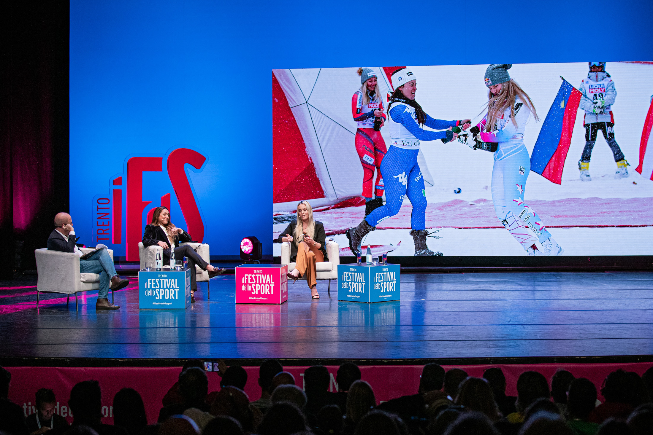 Nella foto: Massimo GRAMELLINI, Sofia GOGGIA, Lindsey VONN