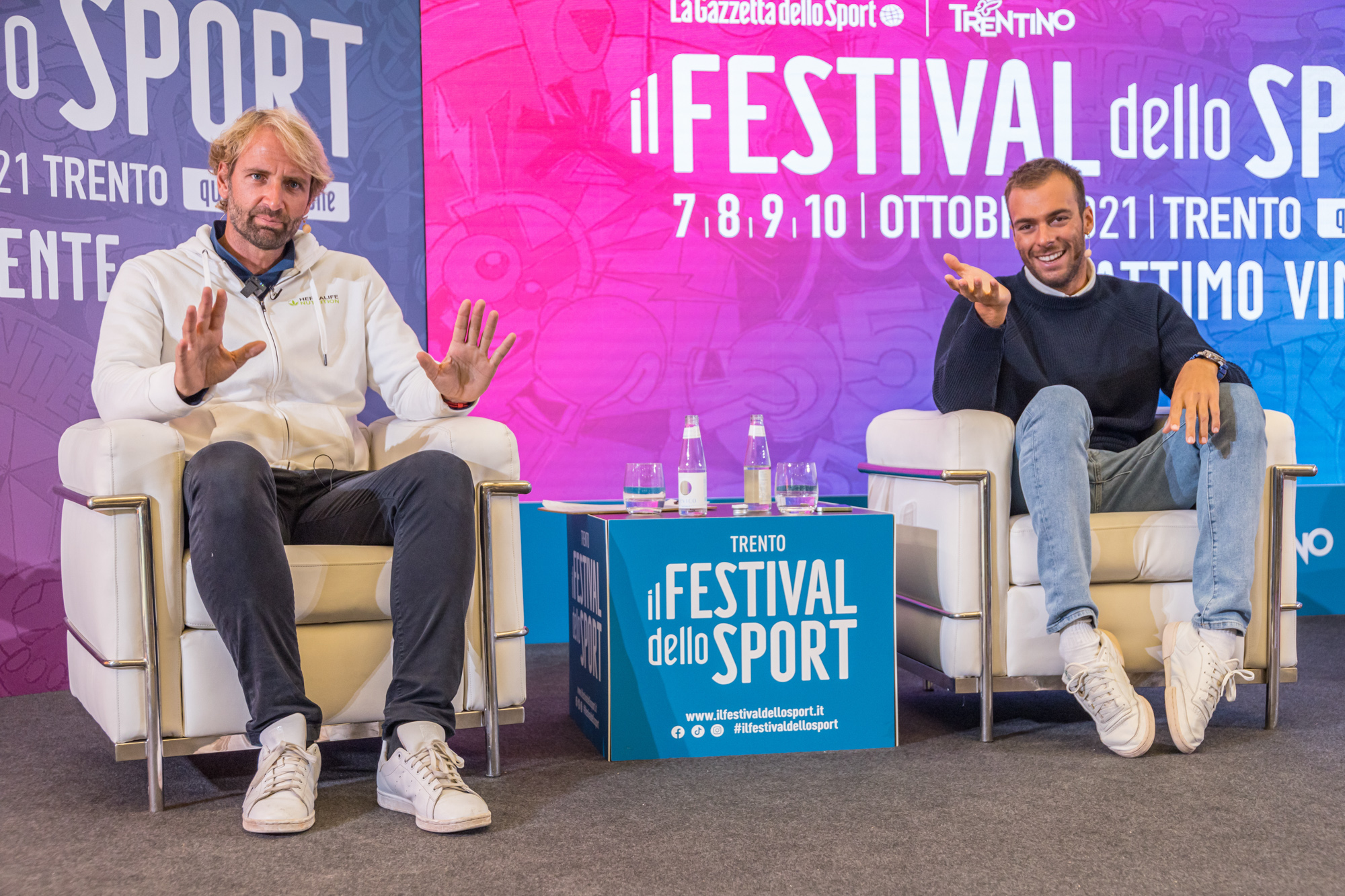 Gregorio Paltrinieri, con Massimiliano Rosolino al Festival dello Sport