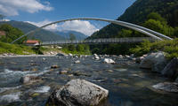 Ponte sulla pista ciclabile presso Tione, Val Rendena e Giudicarie, Trentino, 2021