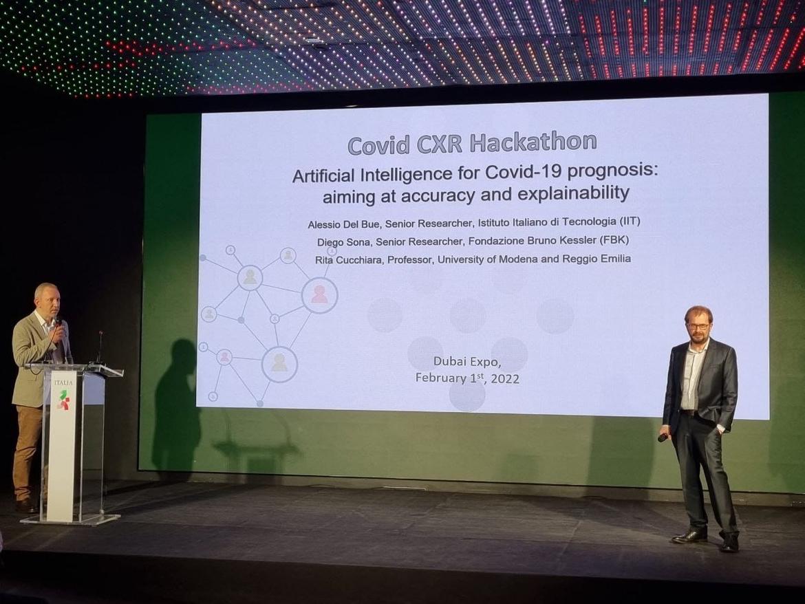 Presentazione di Covid CRX Hackathon a EXPO 2020 Dubai _ con Diego Sona (FBK) e Alessio Del Bue (IIT) Presentazione di Covid CRX Hackathon a EXPO 2020 Dubai _ con Diego Sona (FBK) e Alessio Del Bue (IIT)