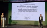 Presentazione di Covid CRX Hackathon a EXPO 2020 Dubai _ con Diego Sona (FBK) e Alessio Del Bue (IIT)