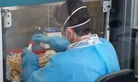 Operatore analizza campioni al laboratorio di microbiologia di Trento 