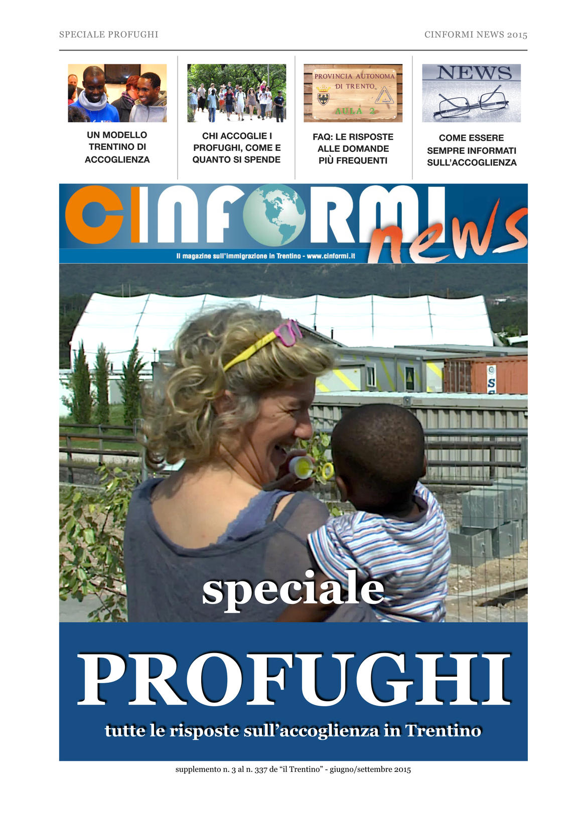 Copertina Cinformi news Speciale profughi 2015