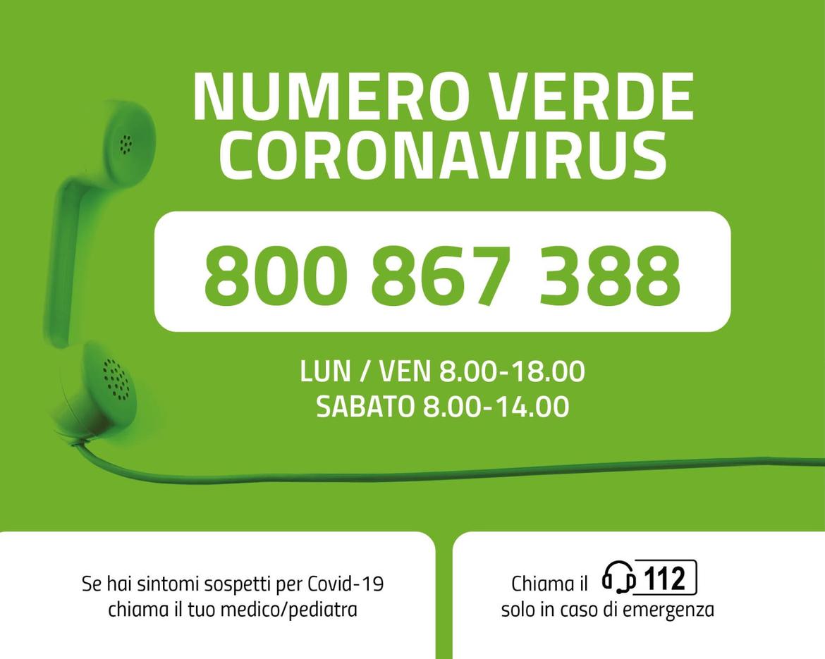 Banner Numero verde Nuova Testata Coronavirus